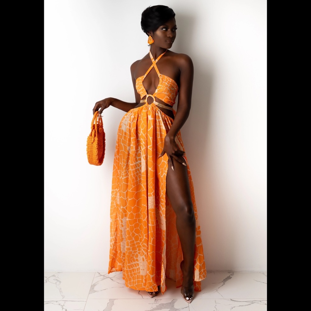 Orange maxi dress